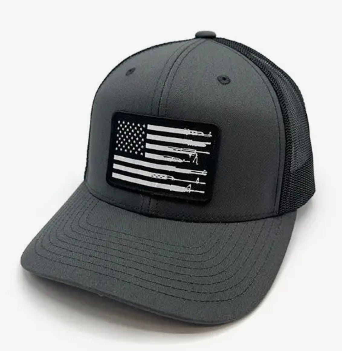 Firearm Flag Hat Charcoal