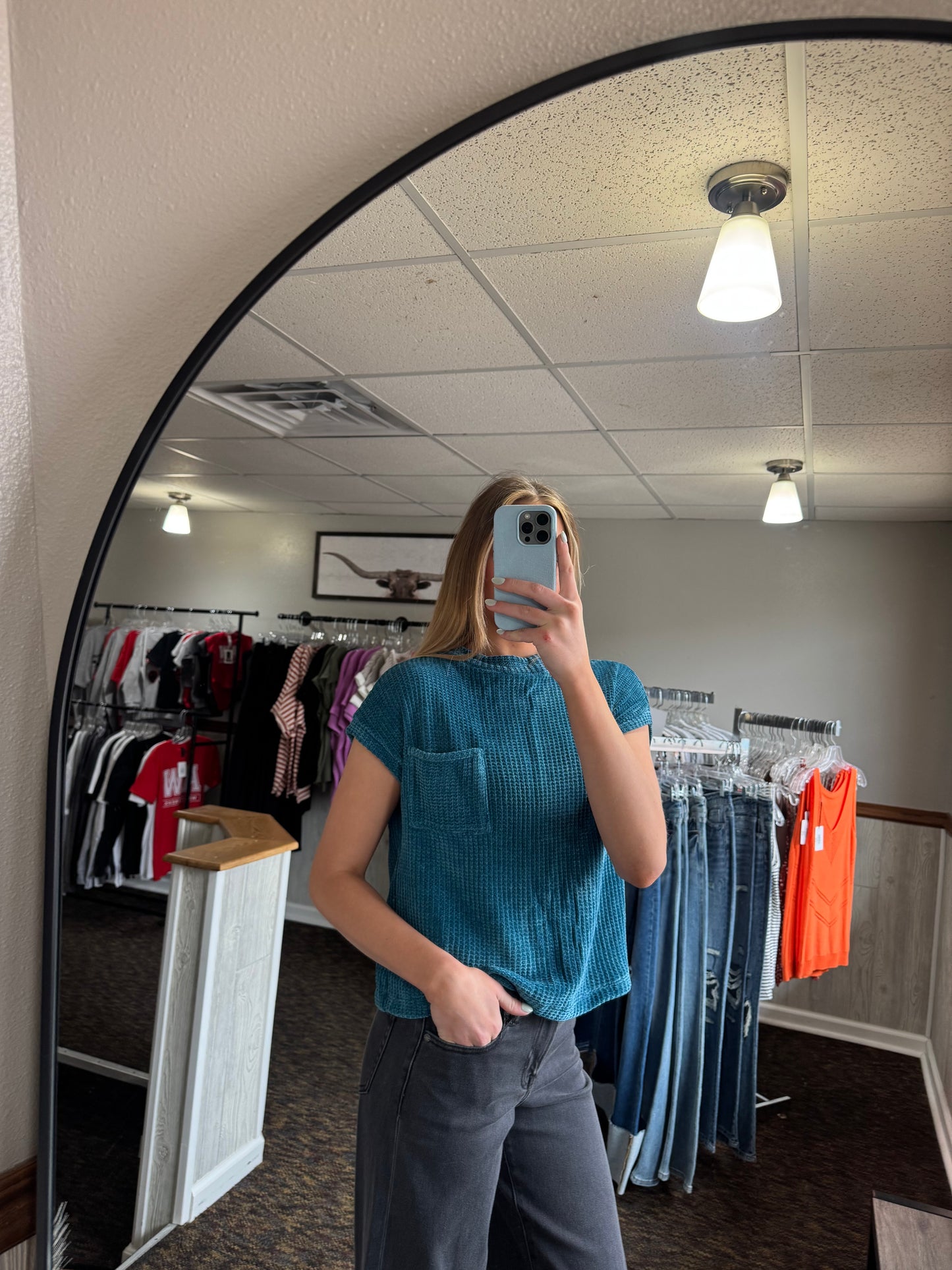 Teal Cap Sleeve Sweater