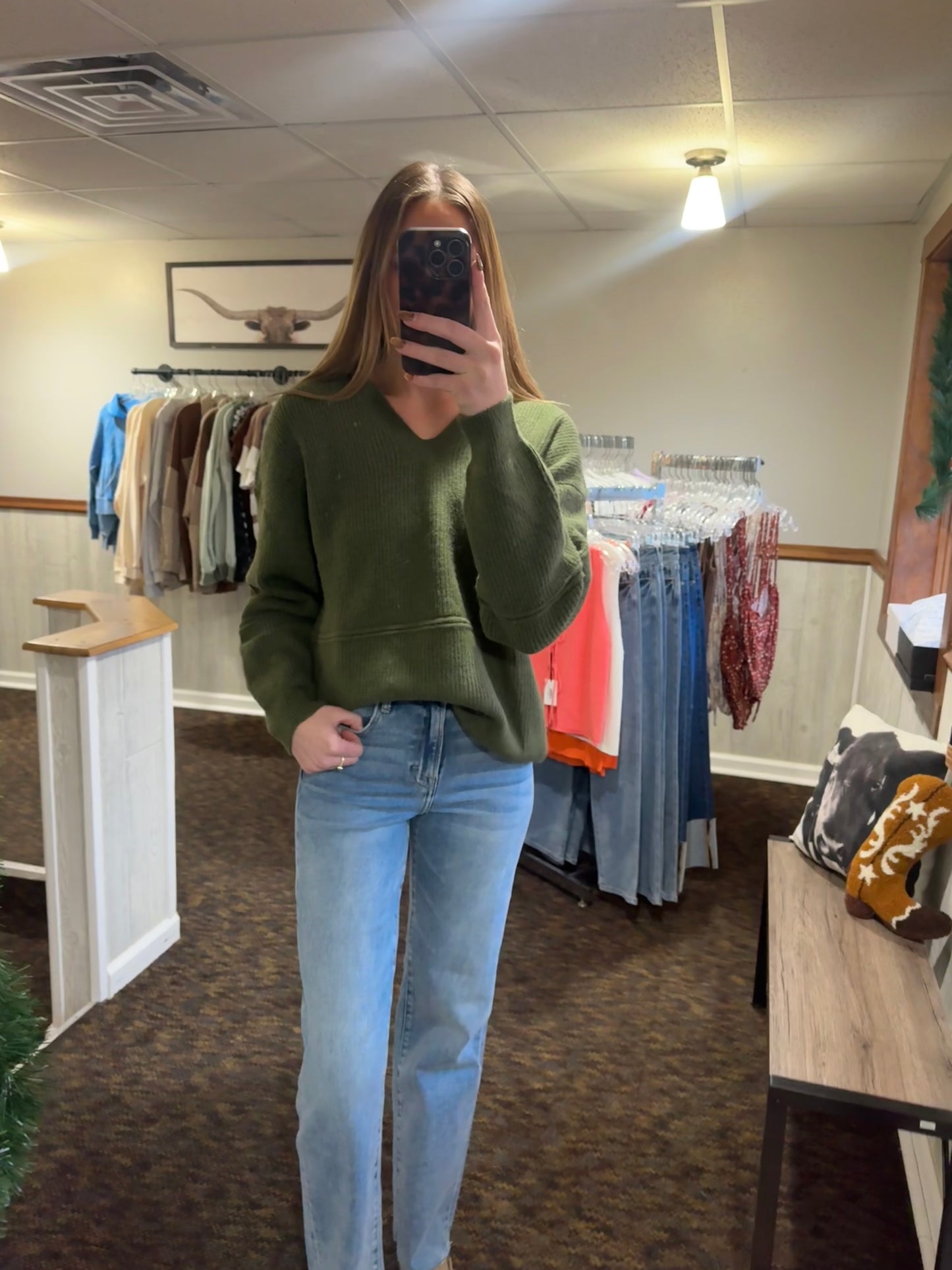 Olive Knit Hoodie