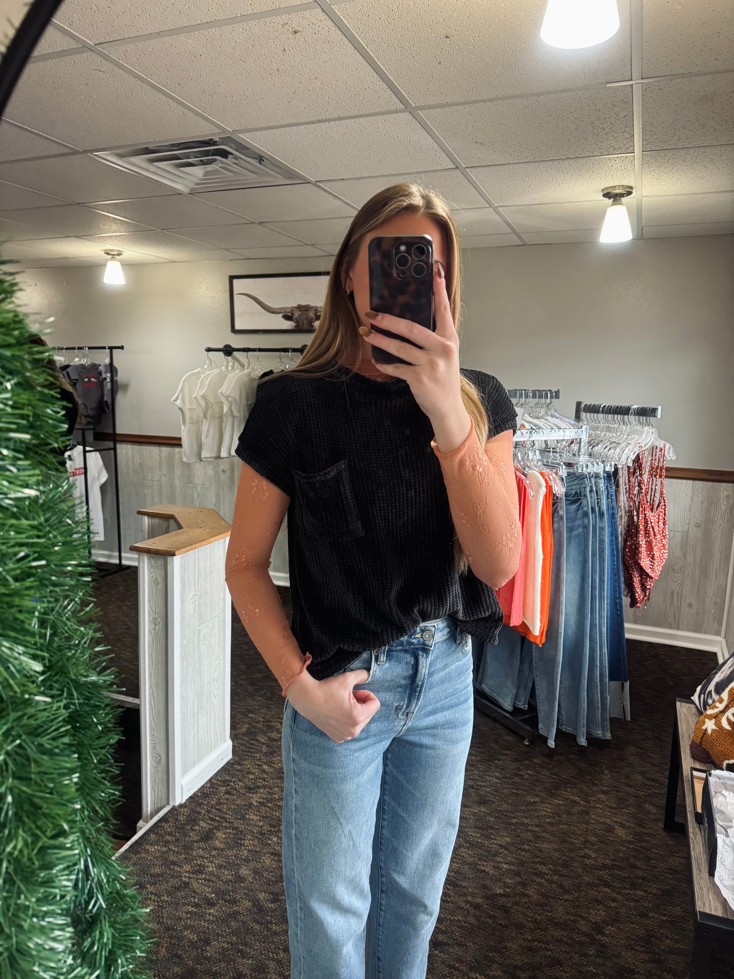 Black Cap Sleeve Sweater