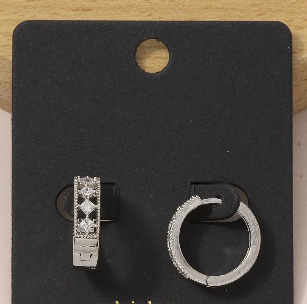 Princess huggie earrings