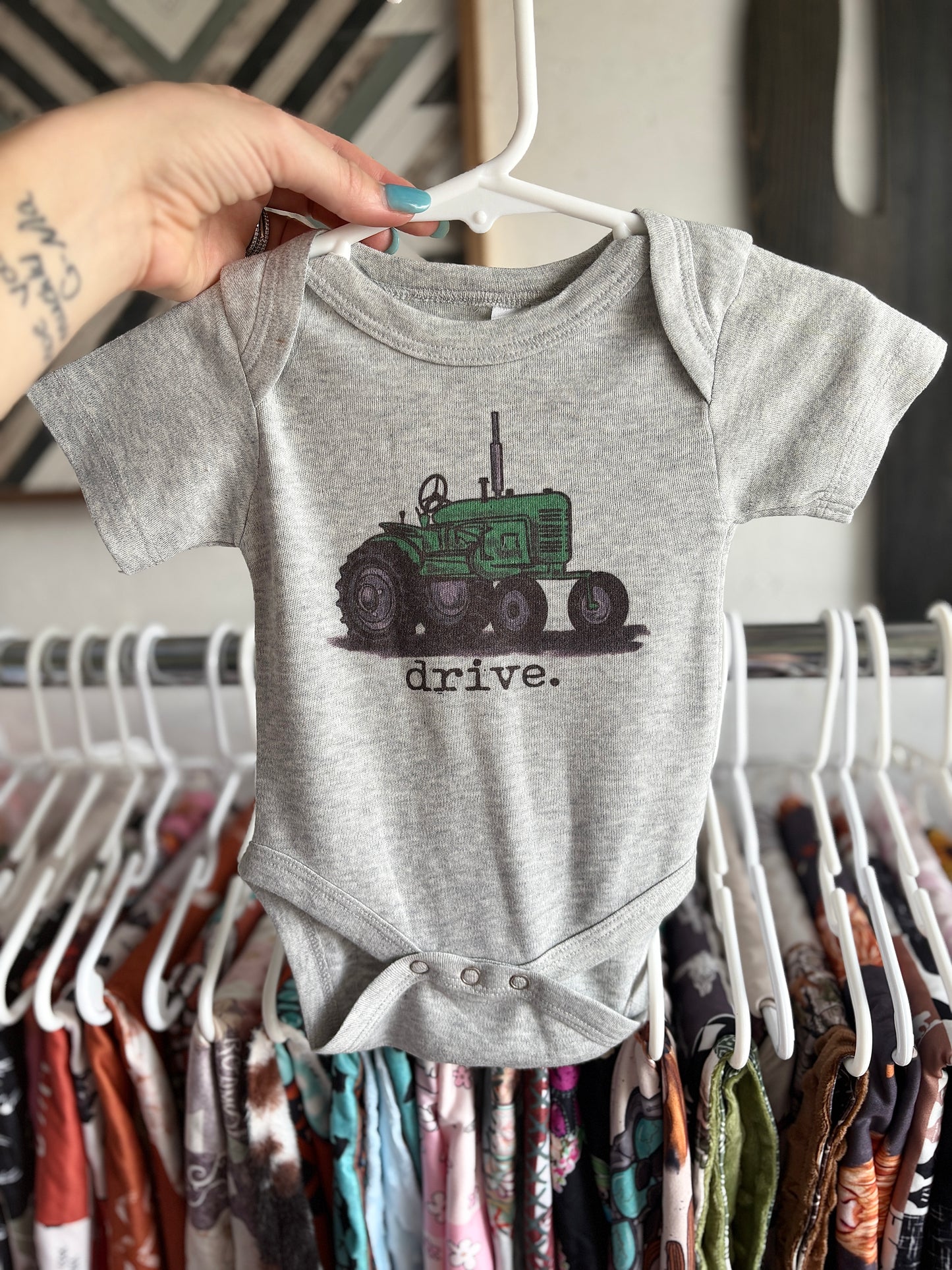 "Drive" Green Onesie/ Tee