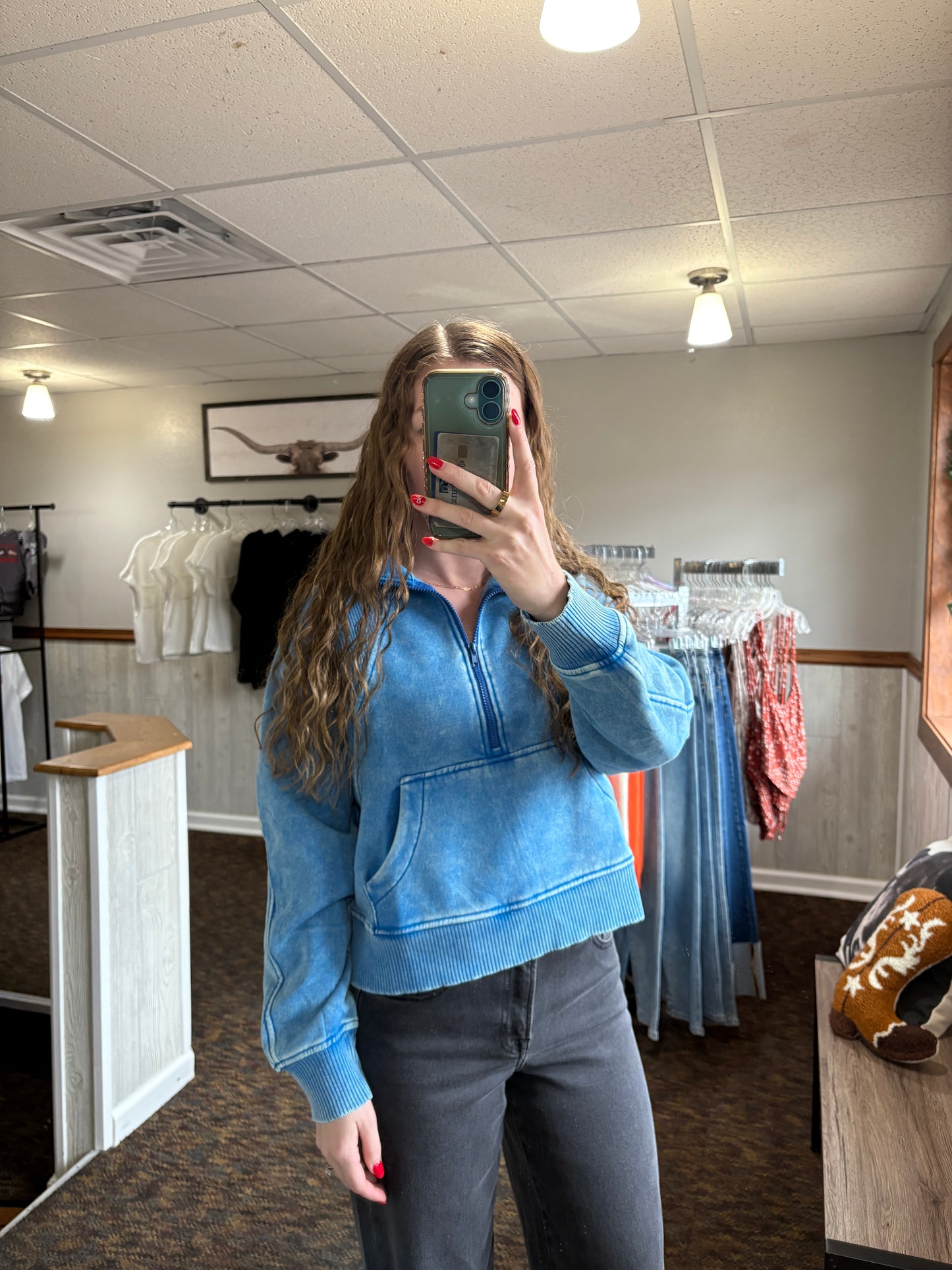 Blue Quarter Zip