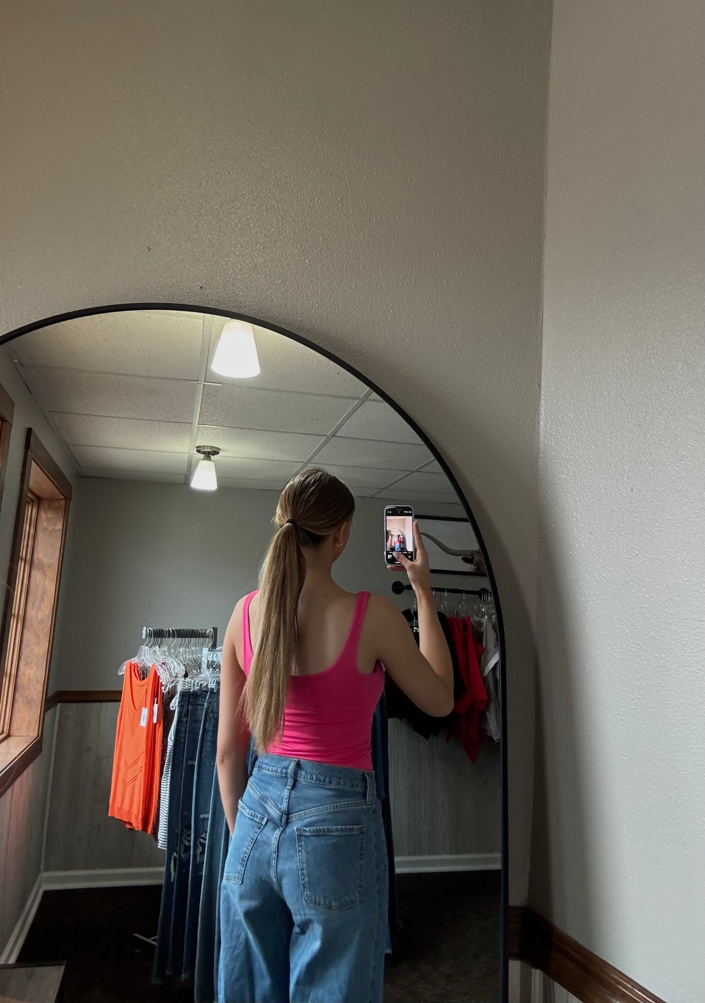Pink V-neck Tank