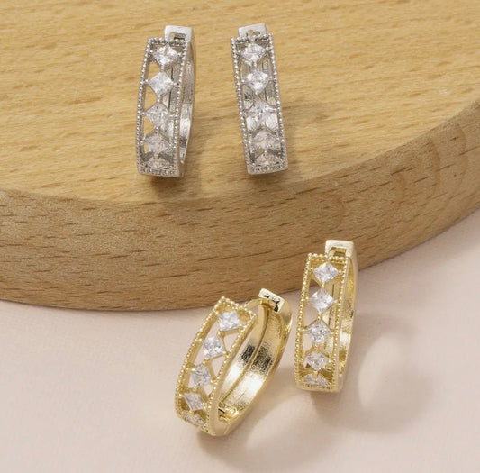 Princess huggie earrings