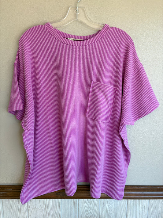 Purple Ribbed Top