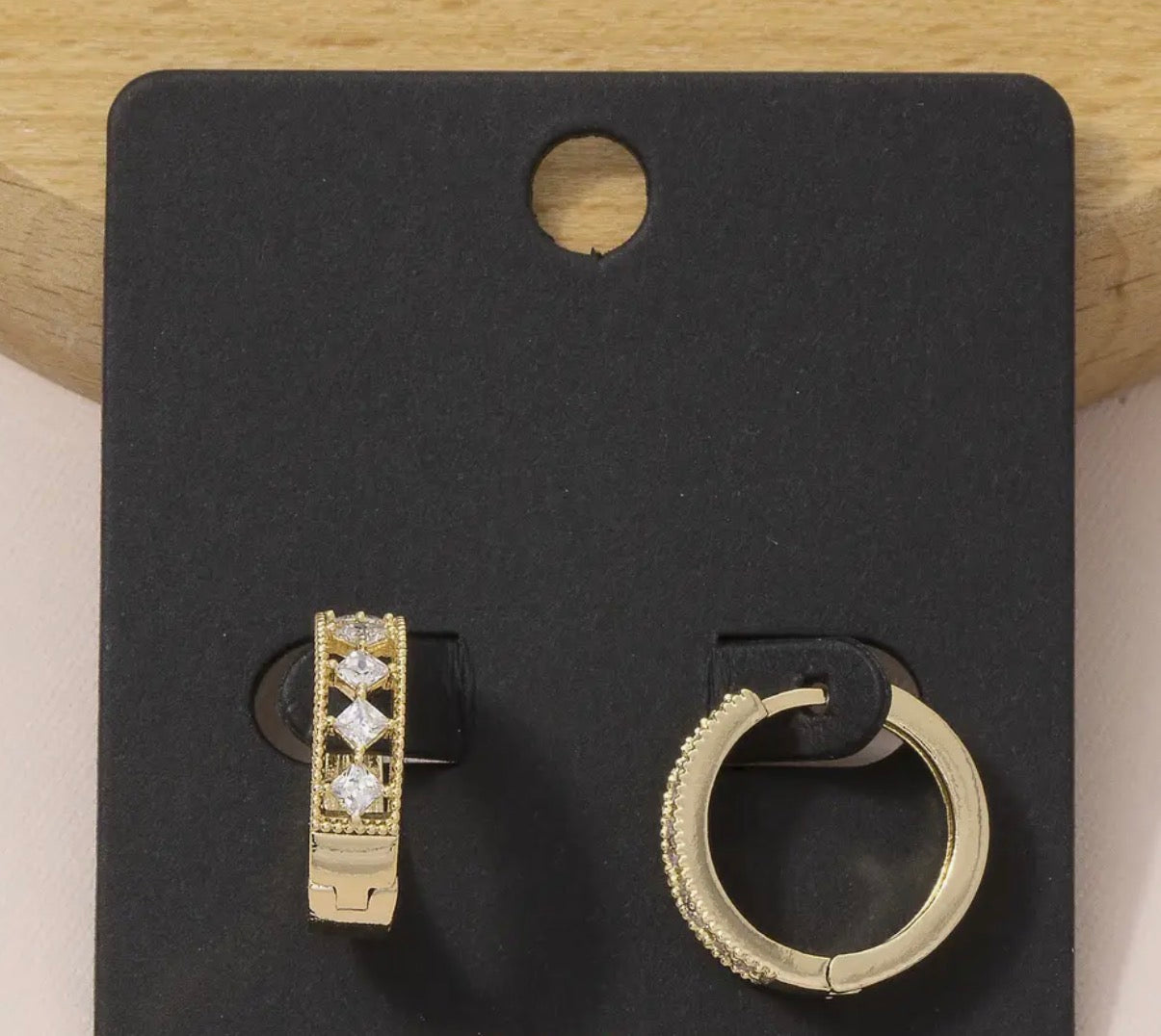 Princess huggie earrings