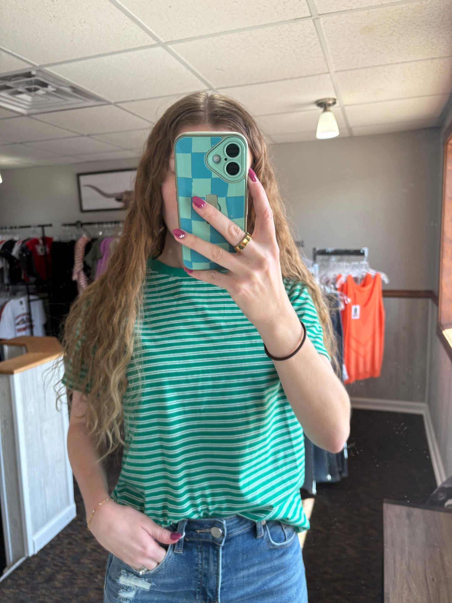 Green Striped Tee