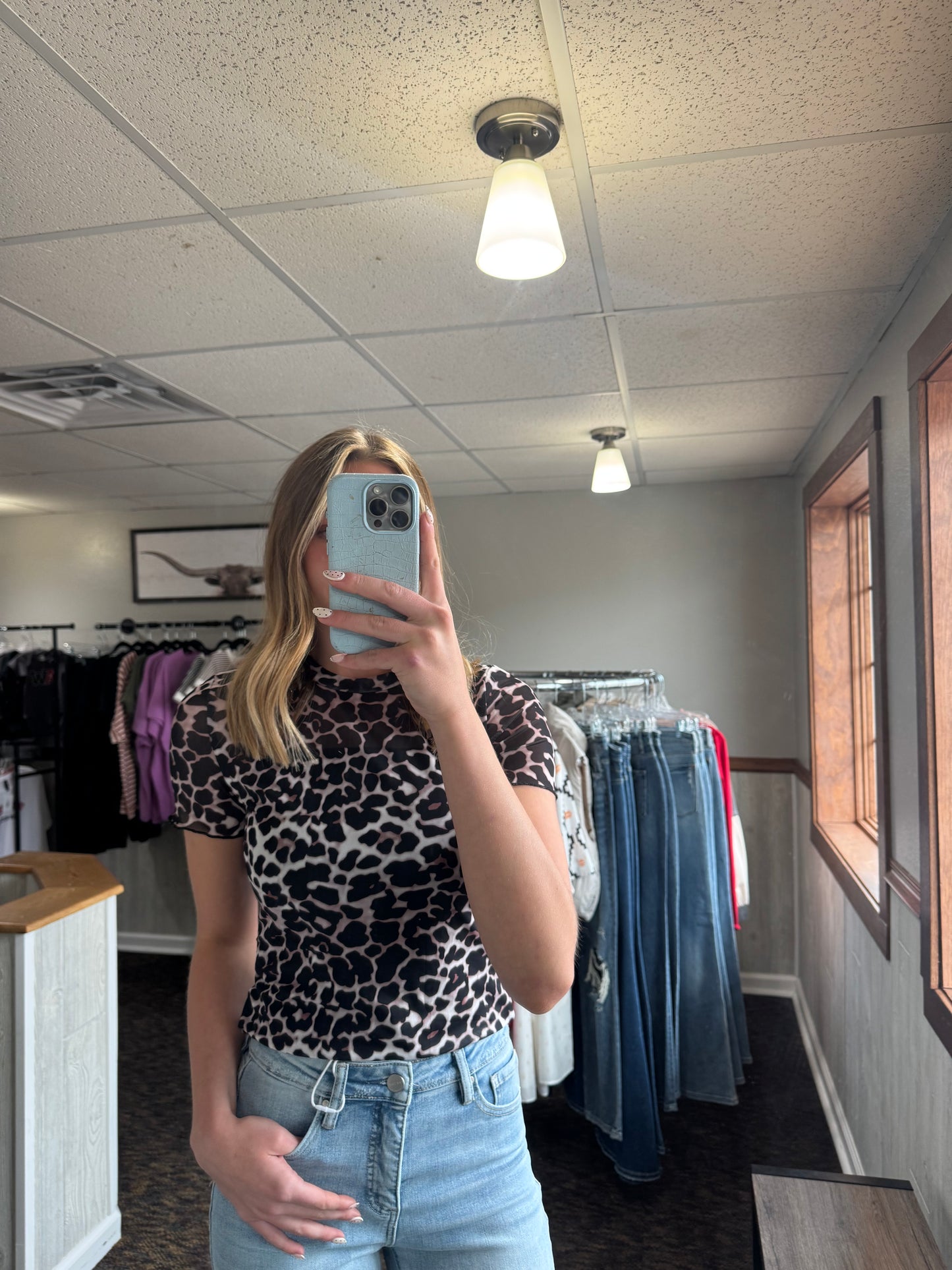 Sheer Leopard Top