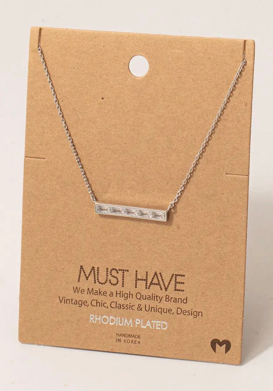 Rhinestone Bar Necklace