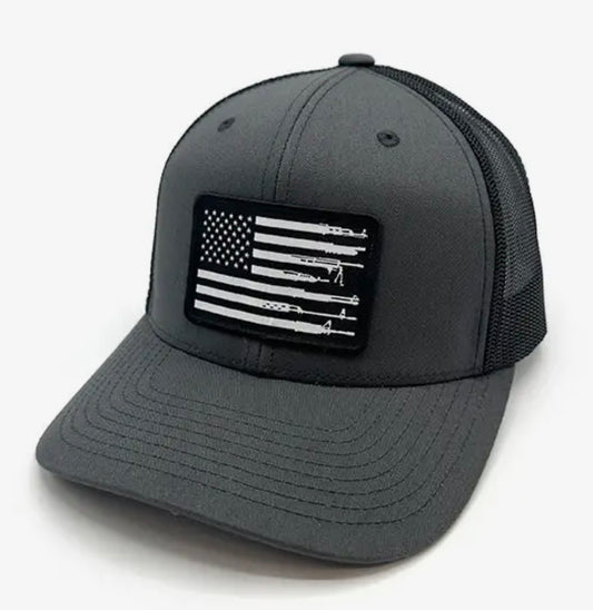 Firearm Flag Hat Charcoal