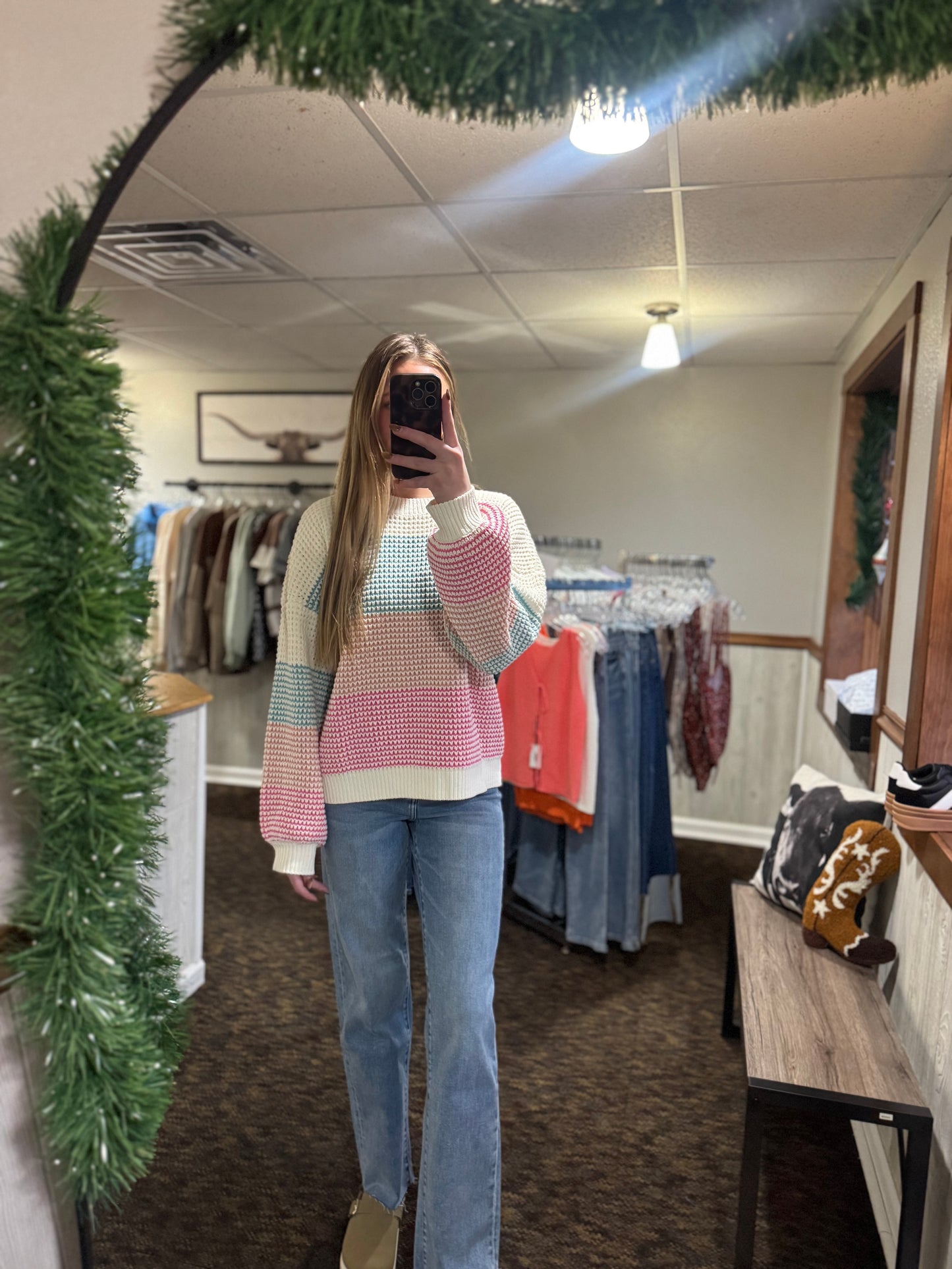 Bright Color-block Sweater