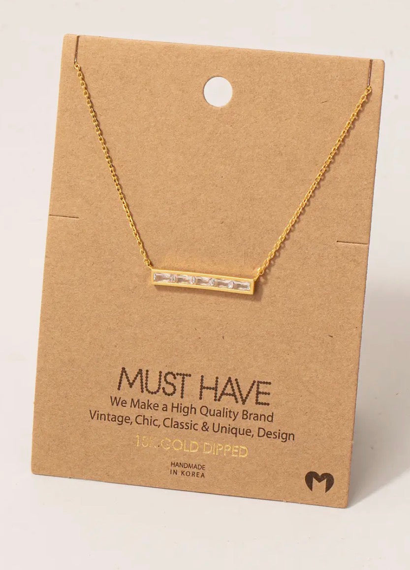Rhinestone Bar Necklace