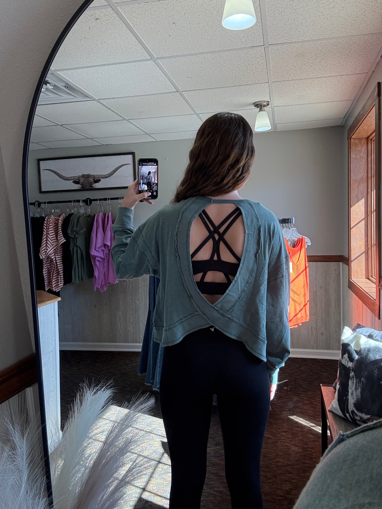 Sage Open Back top