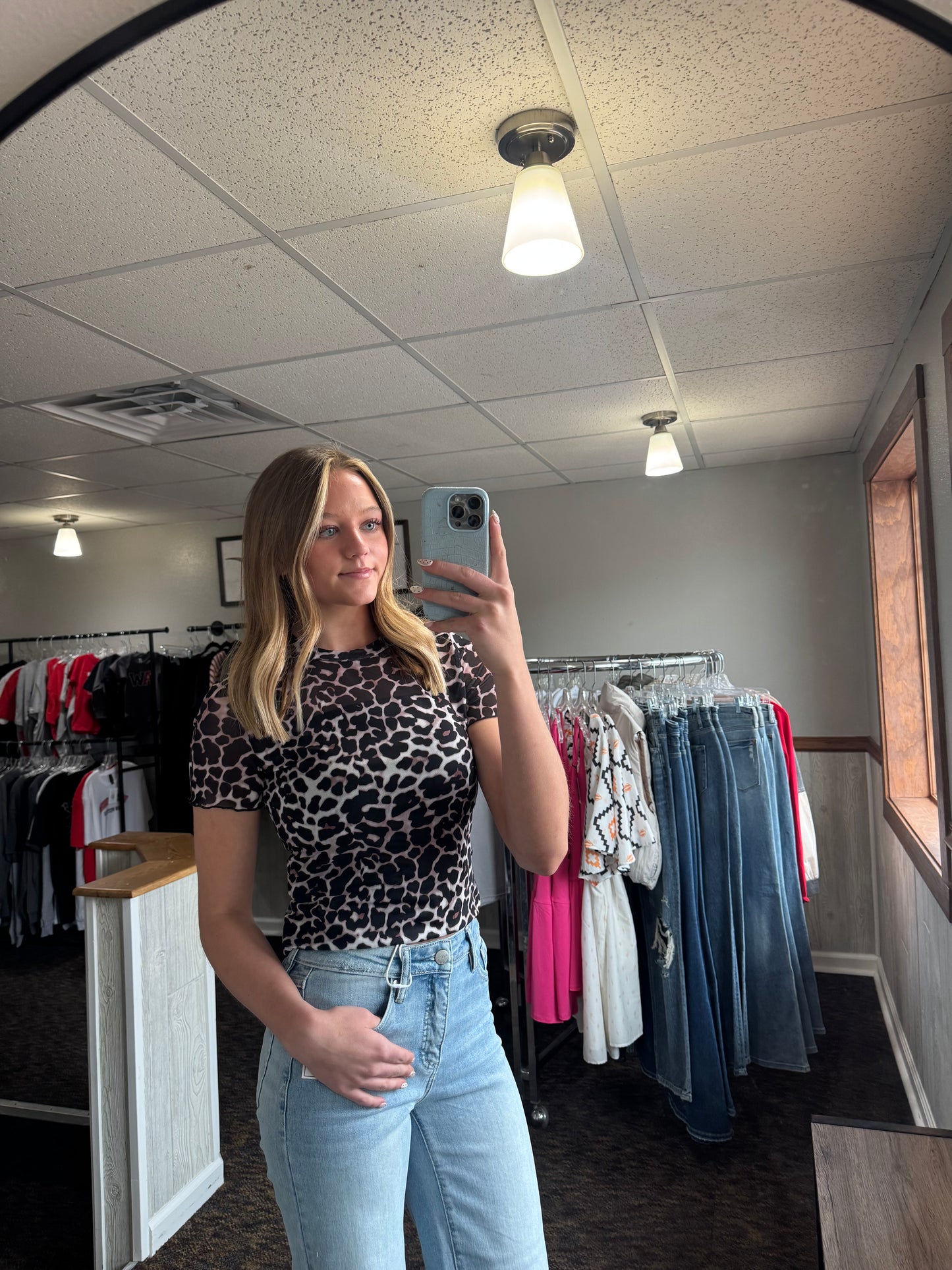 Sheer Leopard Top