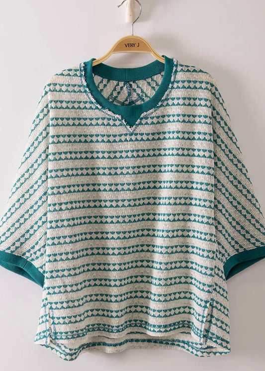 Seafoam Striped Knit top