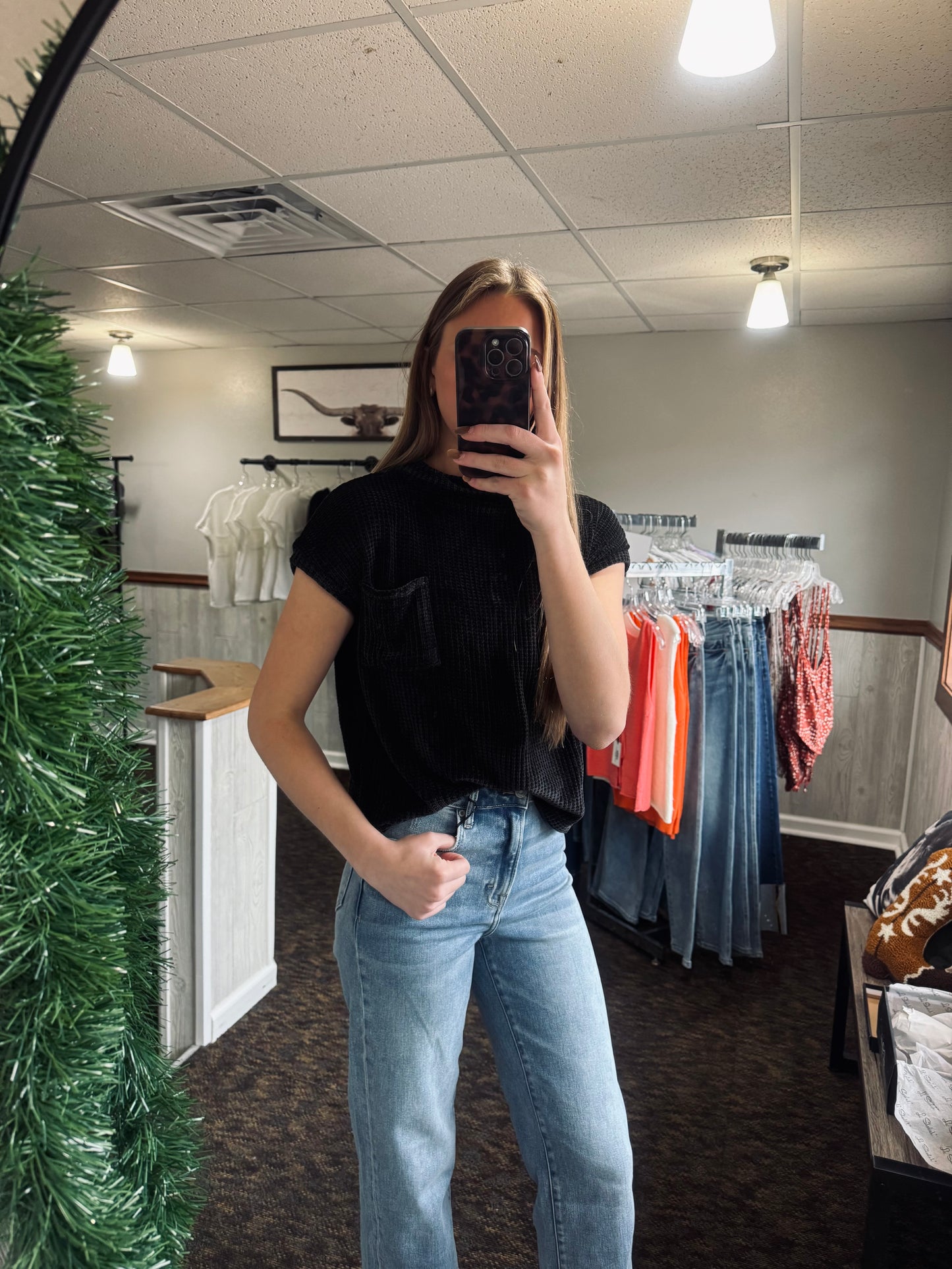 Black Cap Sleeve Sweater