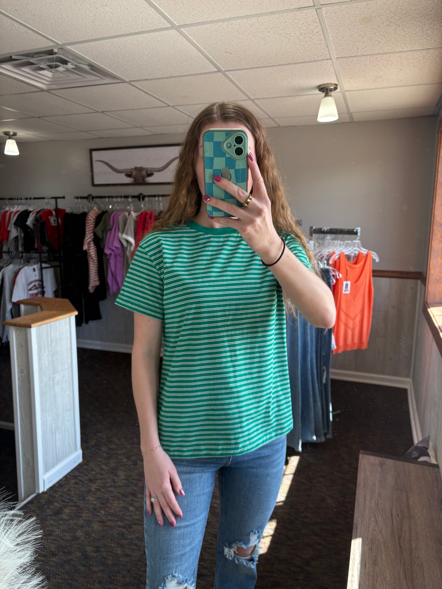 Green Striped Tee