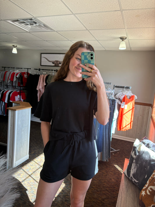 Black Tee/ Shorts Set
