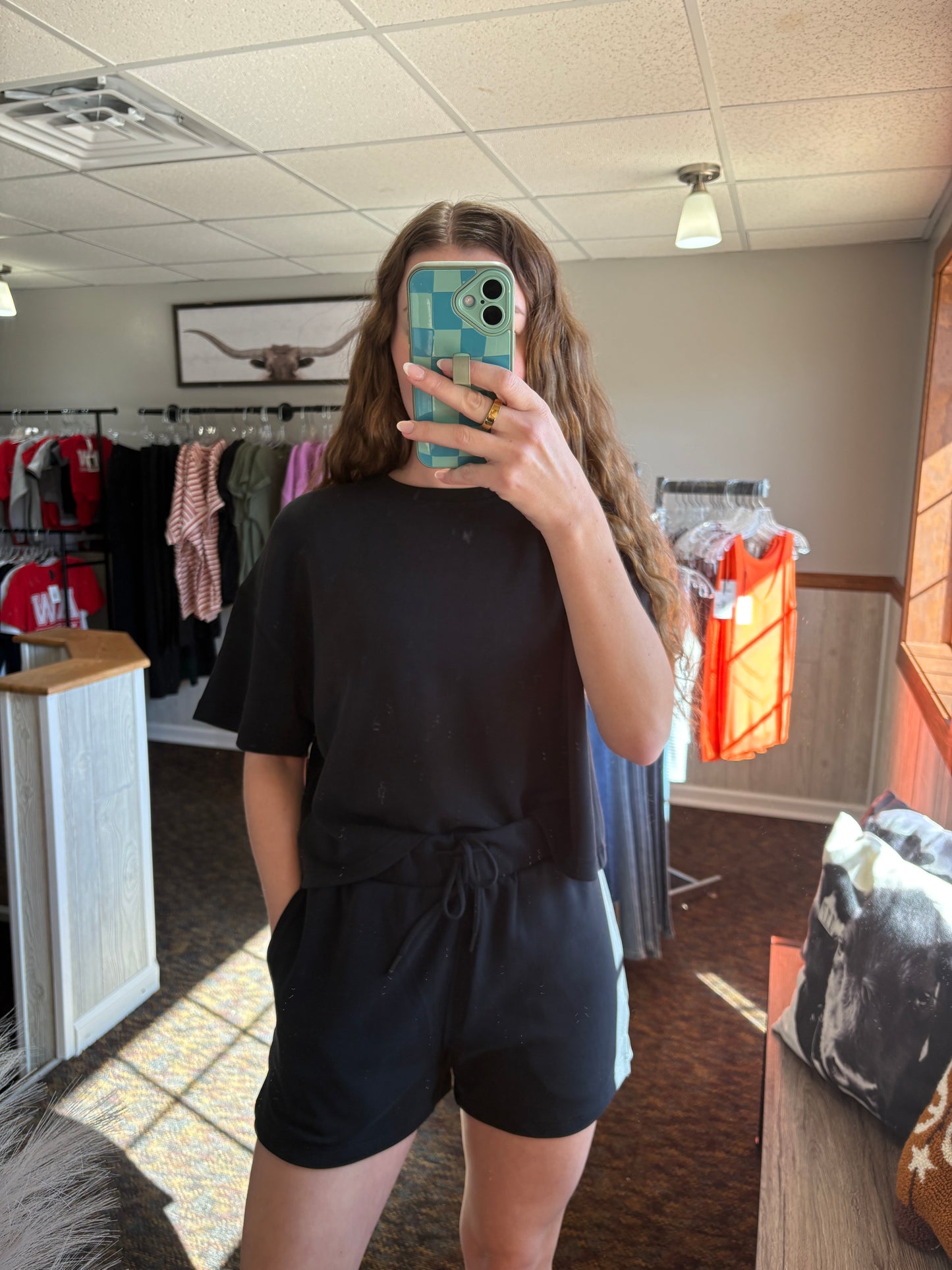 Black Tee/ Shorts Set