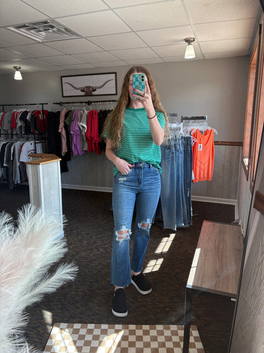 Green Striped Tee