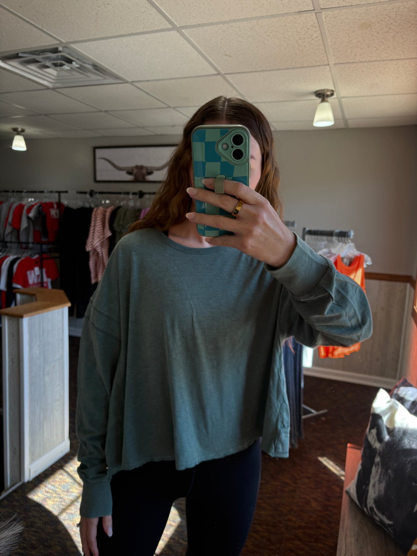 Sage Open Back top