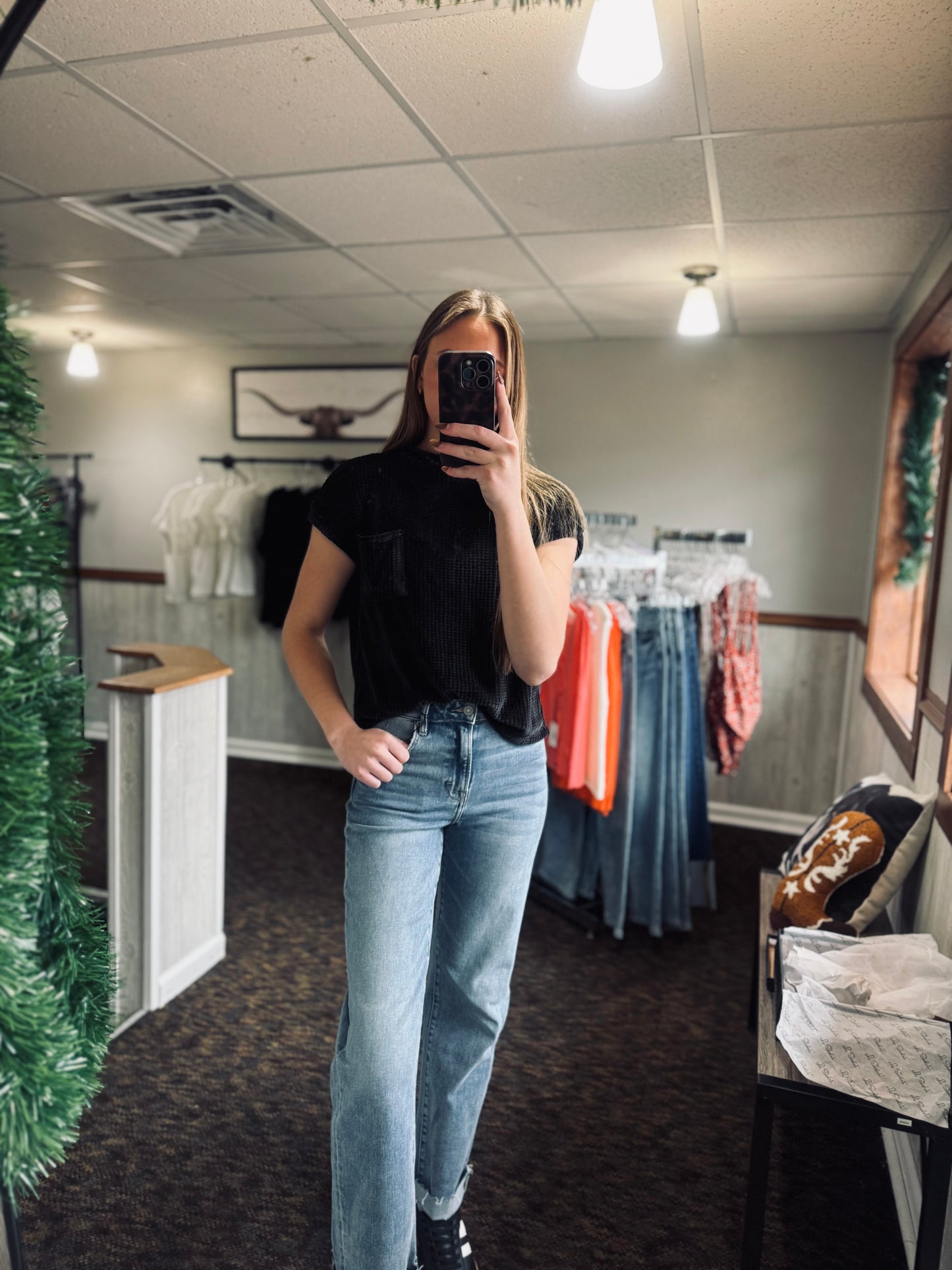Black Cap Sleeve Sweater
