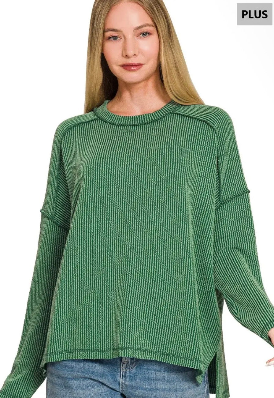 Plus Size- Hunter Green Top