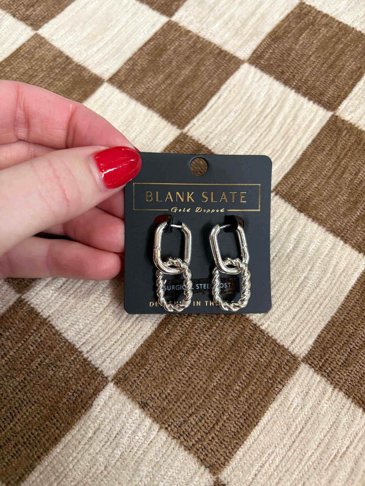 Oval Hoop Dangle Earrings