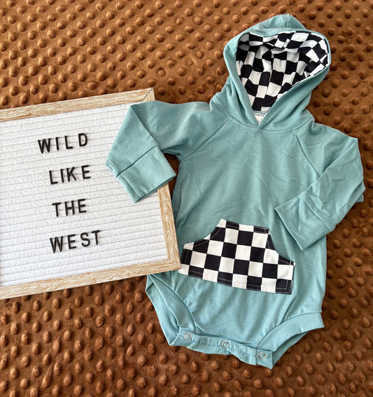 Checkered Bubble Romper