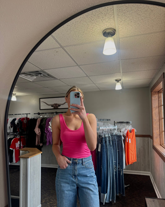 Pink V-neck Tank