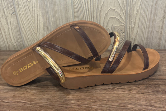 Brown & Gold Sandals