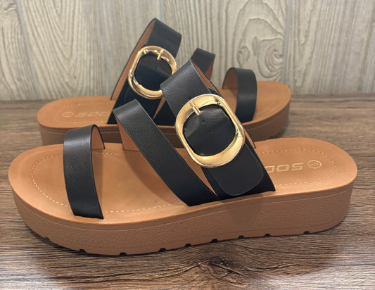 Black & Gold Sandals