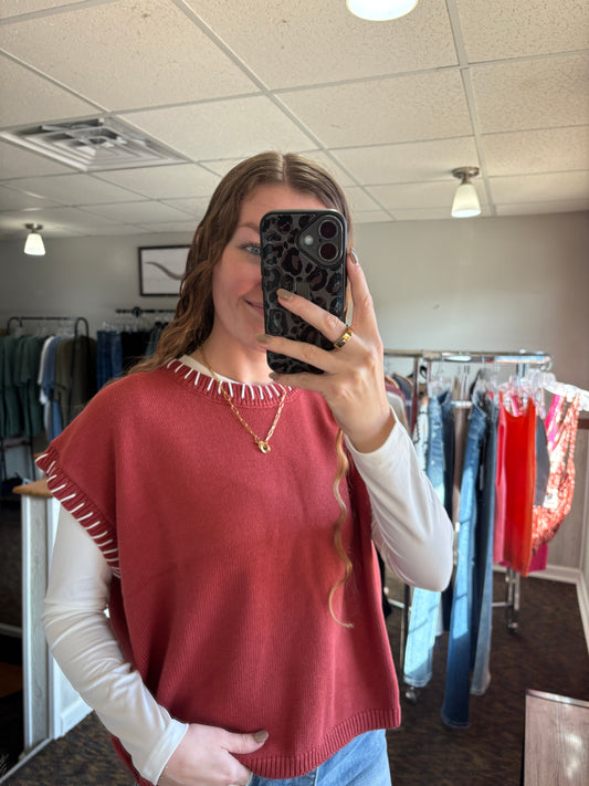 Rust Sweater Vest