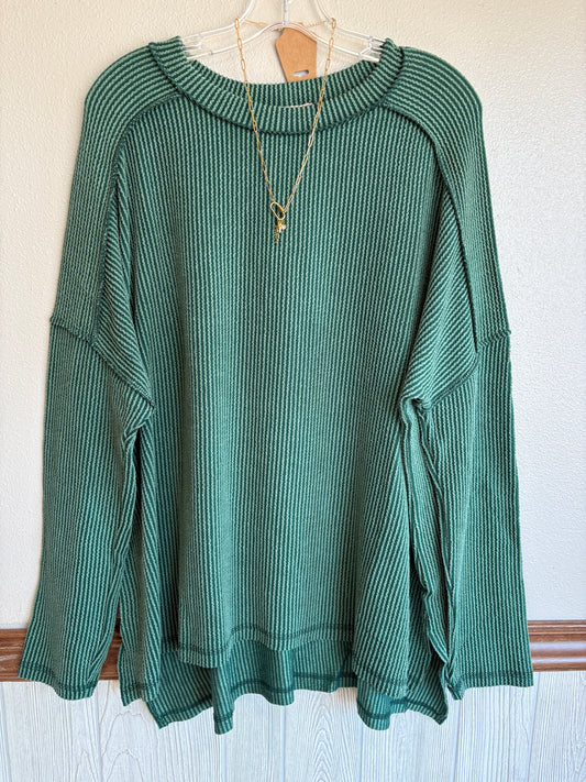 Plus Size- Hunter Green Top