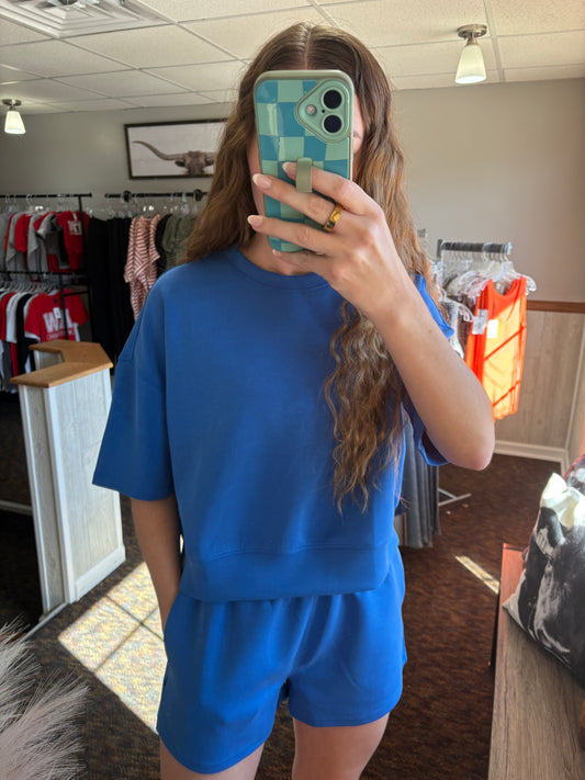Blue Tee/ Shorts Set