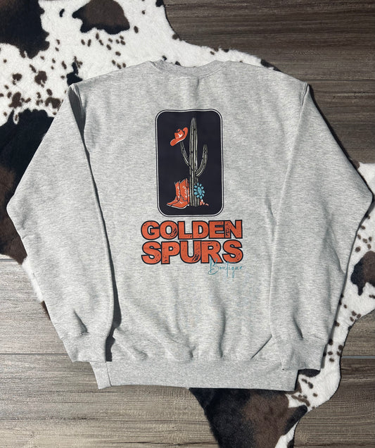 Golden Spurs Logo Crew- Ash