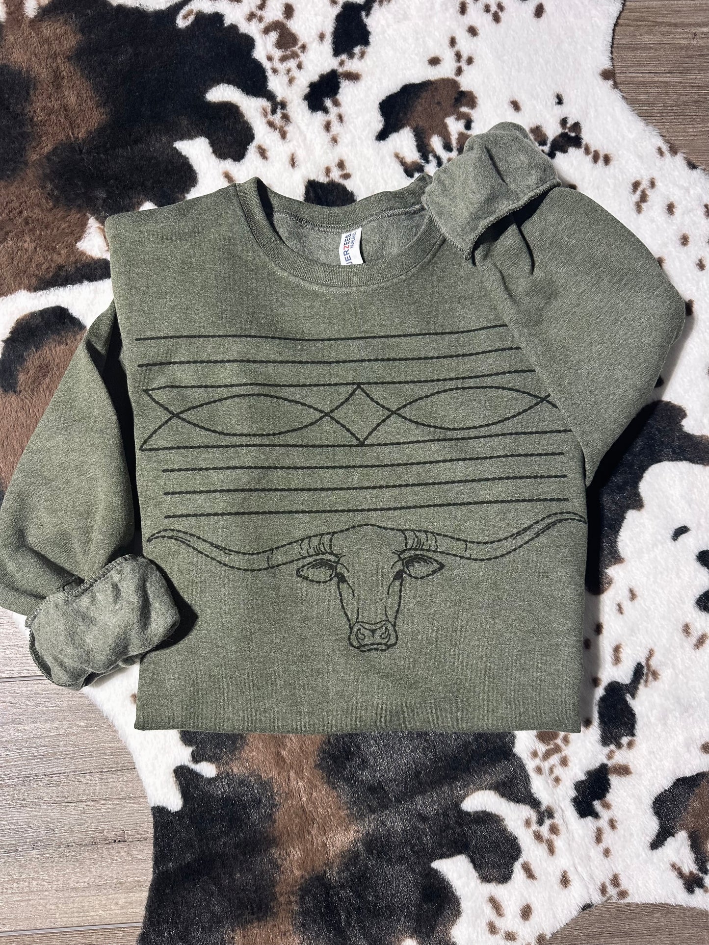 Longhorn Boot-stitch Crewneck