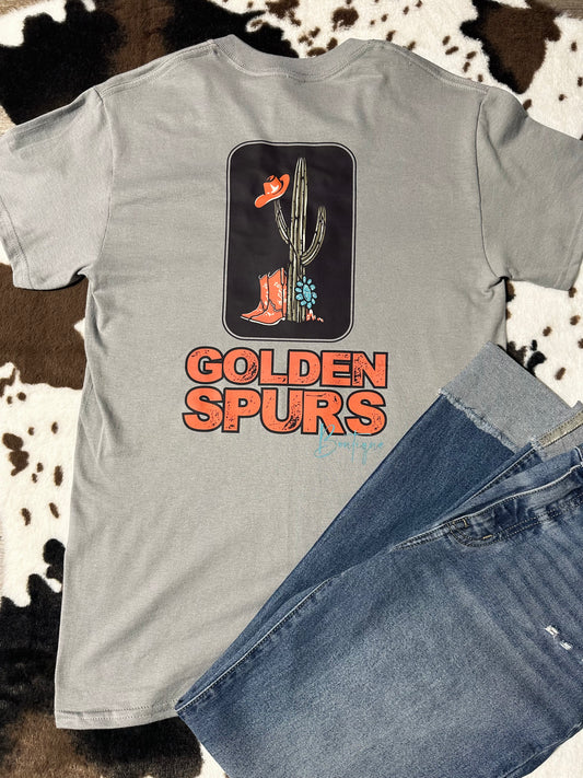 Golden Spurs Tee- Gravel